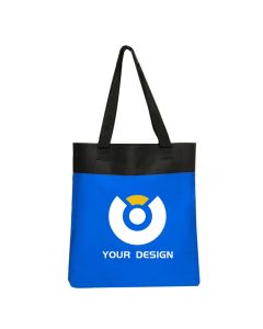 Custom Durable Two Tone Deluxe Polyester Tote Bag 15" H x 14" W
