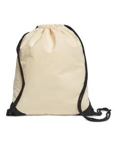 Custom Eco-Friendly Cotton Canvas Drawstring Backpack with Color Accents 18"H x 15" W 