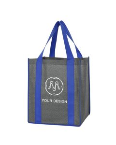 Custom Eco-Friendly Heathered Non-Woven Shopper Tote Bag 15" H x 13" W