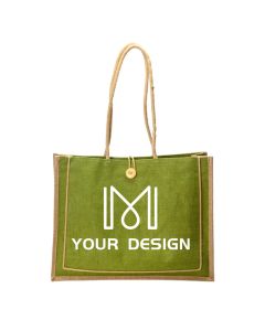 Custom Eco-Friendly Jute Tote Bag 14"H x 18" W x 5.5"D
