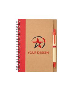 Custom Eco-Friendly Spiral Notebook & Pen Set - Recycled Materials
