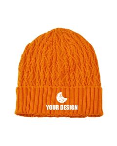 Custom Elegant Acrylic Knit Beanie with Pattern and fleece-lined