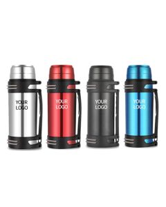 Custom Extra Capacity 1.2L Double Wall Vacuum Thermos with Handle 304 Stainless Water Bottle for Camping Travel