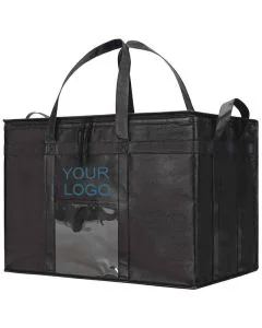 Custom Extra Large Capacity 23W x 15H Shopping Cooler Bag Pizza Takeout Bags Insulated Grocery Tote Food Delivery Thermal Bag