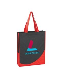 Custom Eye-Catching Non-Woven Tote Bag with Accent Trim 15"H x 12" W
