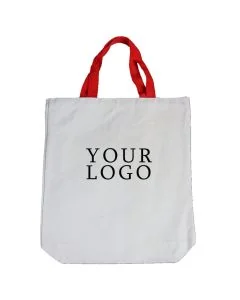 Custom Fashion Cotton 12" x 3.8" Canvas Handbag Shopping Tote School Book Bag Grocery Bags