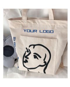Custom Fashion Cotton School 11.81"W x 15.75"H Bag Reusable Grocery Tote for Books  Office Travel Shopping