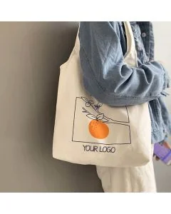 Custom Fashionable Cotton 11.81"W x 15.75"H Canvas Bags Shopping Tote School Bag for Books Grocery