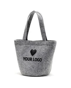 Custom Branded Felt Tote 10.24"W x 9.06"H Shopping Bag for Groceries Toys Gift