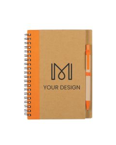 Custom Full-Color Logo Eco-Inspired Spiral Notebook & Pen Set 