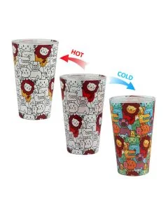 Custom Glasses Hot and Cold Color Changing Glass Reusable Cute Coffee Cup for Cold or Hot Drinks