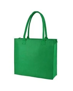 Custom Felt Handbag Shoulder Bag 15.75"W x 14.57"H Zippered Shopping Bag Grocery Tote for Daily Xmas Gift