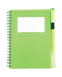 Custom Spiral Notebooks with A Matching Color Pen Clear Window