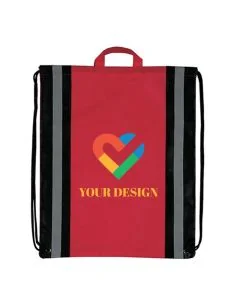 Custom High-Visibility Explorer Reflective Drawstring Backpack 20"H x 16" W