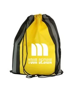 Custom High-Visibility Non-Woven Reflective Drawstring Backpack 19.5"H x 16" W