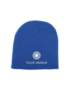 Custom Knit Beanie - Warm Rib Knit Acrylic Winter Hat