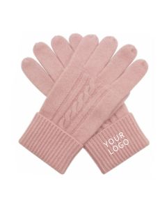 Custom Knitted Glove Winter Cashmere Gloves Thermal Warm Cable Knit Gloves