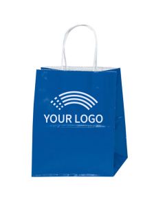 Custom Kraft Paper Gift Bag 7.5 x 9.75 inch Boutique Shopping Tote Retail Bags