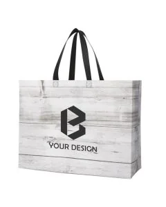 Custom Laminated Non-Woven Water-Resistant Tote Bag 15.38"H x 16.5" W