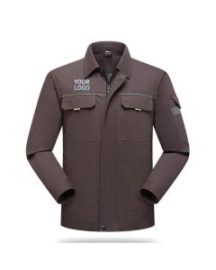 Custom Long Sleeve Casual Jacket Work Wear Uniform Labor Coat for Spring Fall and Winter