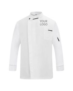 Custom Long Sleeve Chef Uniform Stand-up Collar Single-breasted Kitchen Coat