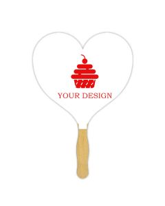 Custom Love-Themed Heart Glued Fans 8.25" Ideal for Events