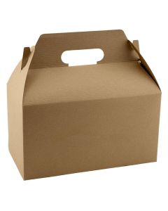 Custom Natural Kraft Paper Boxes 9.5W x 5H Gable Box Packing Take-Out Bag