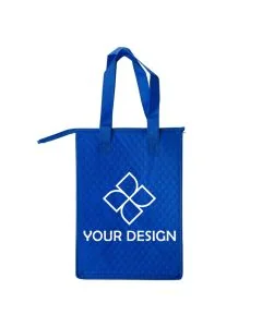 Custom Non-woven Functional Zipper Insulated Lunch Tote Bag 13" H x 9" W