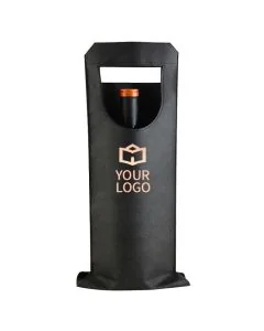 Custom Non-woven Wine 6W x 16.25H Bag Die Cut Retail Shopping Tote Grocery Gift Bags