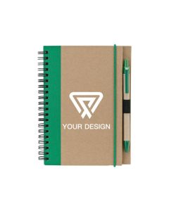 Custom Notebook and Pen Set with Accent Stripe