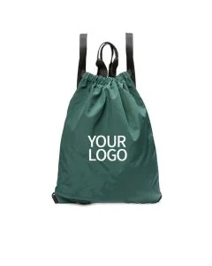 Custom Nylon 14W x 16H Drawstring Backpack Waterproof Gym Bag with Inner Pocket