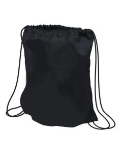 Custom Nylon Drawstring Backpack with Zippered Front Pocket 17.5"H x 14" W