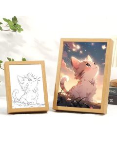 Custom Photo Night Light with USB Illuminated Picture Frame, 3 Adjustable Color Modes & Wired Controller 6.7"L× 8.7W