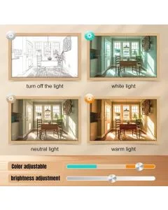 Custom Photo Night Light with USB Illuminated Picture Frame, 3 Adjustable Color Modes & Wired Controller 8.7"L× 6.7W