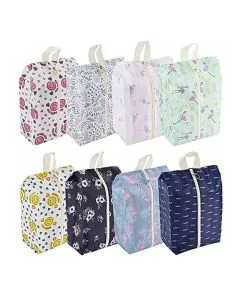 Custom Portable Sneaker Storage Bag 11.8"H x 8"W Waterproof Polyester Shoe Bag with Hanging Loop