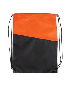 Custom Print Water-Resistant Two-Tone Drawstring Backpack with Zipper Pocket 16.75" H x 13" W