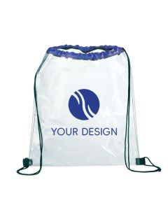 Custom Rally Clear PVC Cinch Bag 15.25"H x 13.25" W