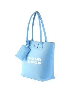 Custom Recycling Wholesale 14"W x 16"H Felt Fabric Shopping Tote Bag with A Coin Bag