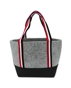Custom Recyclable Felt Tote 16.14"W x 14.17"H Reusable Daily Use Bags Shopping Felt Cloth Tote Bag