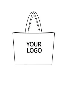 Custom Reusable Felt Tote Bag 14.96"H x 17.72"W with Triple Color Striped Shopping Bags Handbag