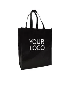 Custom Reusable Non-woven 11.02"W x 22.05"H Bags Grocery Bag Shopping Tote with Button Closure for Promotion