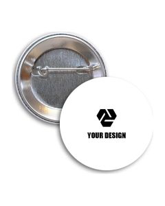 Custom Round Metal Buttons with Safety Pin Backing 1.75" Diameter