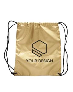 Custom Shiny Metallic Classic Drawstring Backpack 16" H x 14" W