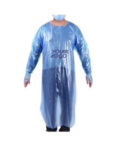 Custom Single-use Aprons Disposable Waterproof PE Protective Clothes Cover for Painting Cooking