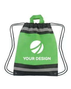 Custom Small Non-Woven Reflective Hit Sports Pack with Reinforced Eyelets 16"H x 13" W