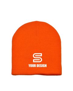 Custom Soft Short Knit Beanie with Full Color Logo