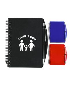 Custom Spiral Jotter Ruled Notebooks with Matching Color Pen