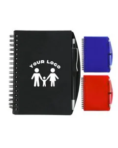 Custom Spiral Jotter Ruled Notebooks with Matching Color Pen