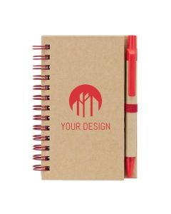Custom Spiral Notebook and Pen with 40 Lined Pages
