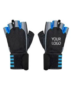 Custom Sports Fitness Gloves Full Palm Protection with Wrist Support Half Finger Workout Gloves